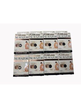 Lot of 8 Finishing Touch Flawless Nu Razor Replacement Head 18K Gold Plated New